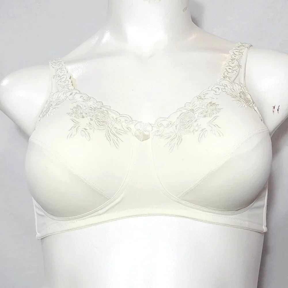 Naturalwear 4022 CR4022 Claire Cami Style Wire Free Mastectomy Bra 34E White Ge